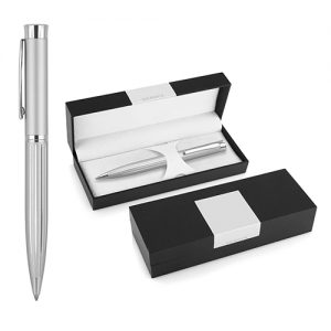 Stripe Silver Ballpoint Pen (Mirror Engrave)